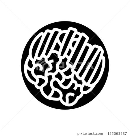 alfredo chicken food glyph icon vector illustration 125063387