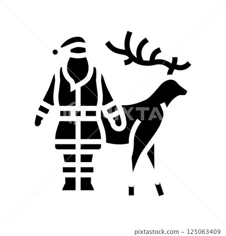 santa claus reindeer glyph icon vector illustration santa claus reindeer glyph icon vector illustration 125063409