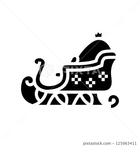 santa claus sleigh glyph icon vector illustration santa claus sleigh glyph icon vector illustration 125063411