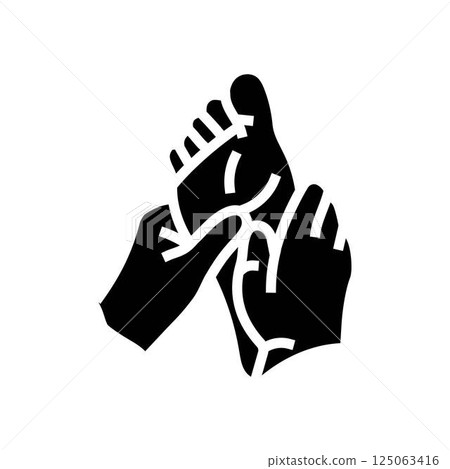 feet massage therapy glyph icon vector illustration feet massage therapy glyph icon vector illustration 125063416