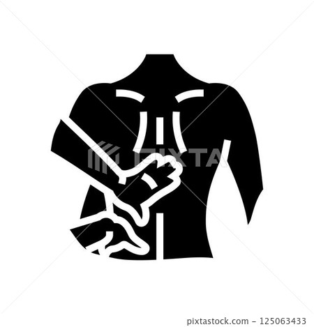 lower back massage therapy glyph icon vector illustration lower back massage therapy glyph icon vector illustration 125063433