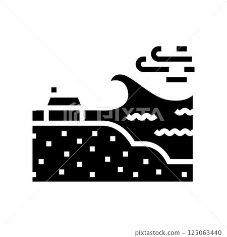 storm surge flooding hurricane disaster glyph icon vector illustration 125063440