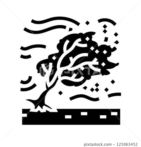strong winds hurricane disaster glyph icon vector illustration 125063452