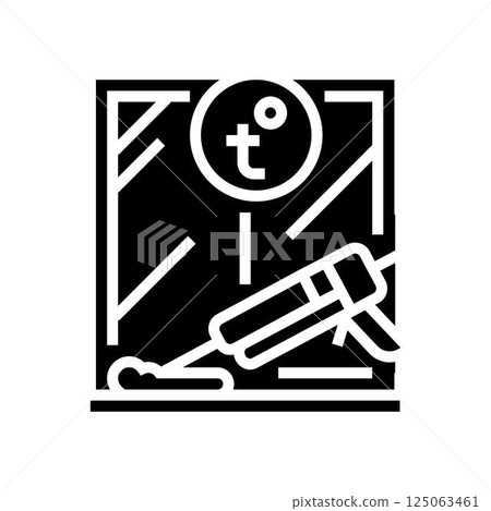 window caulking sealing home glyph icon vector illustration 125063461