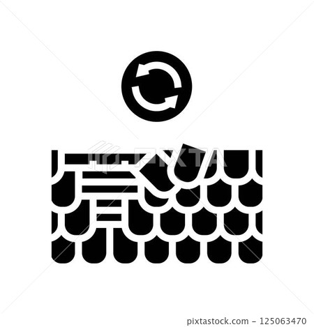 roof shingle replacement home maintenance glyph icon vector illustration roof shingle replacement home maintenance glyph icon vector illustration 125063470