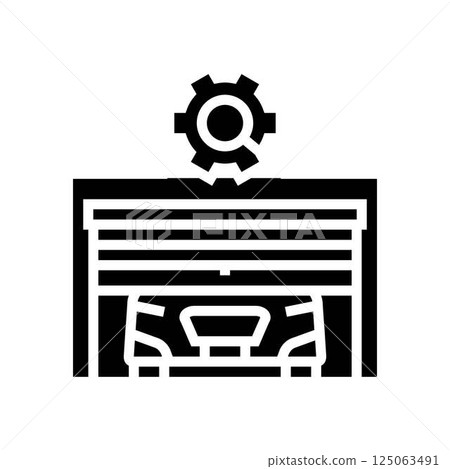 garage door maintenance home glyph icon vector illustration garage door maintenance home glyph icon vector illustration 125063491