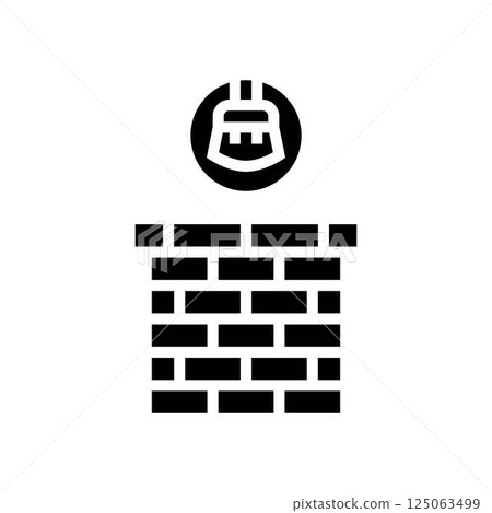 chimney cleaning home maintenance glyph icon vector illustration 125063499
