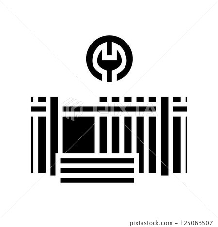 fence repair home maintenance glyph icon vector illustration 125063507