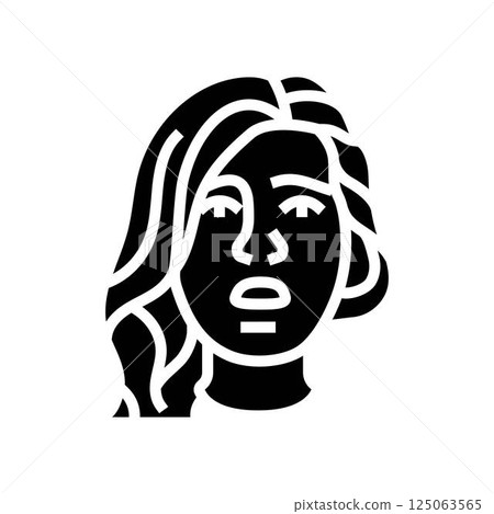 worry woman expression glyph icon vector illustration 125063565