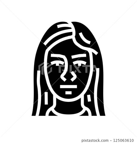 determination woman expression glyph icon vector illustration 125063610