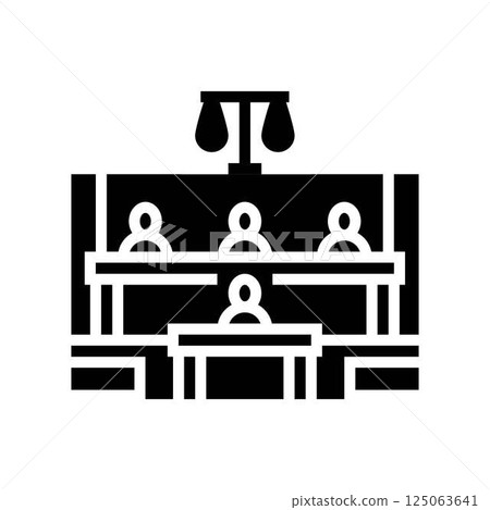 courtroom corporate law glyph icon vector illustration courtroom corporate law glyph icon vector illustration 125063641