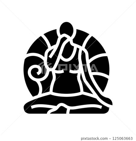 pranayama ayurveda glyph icon vector illustration pranayama ayurveda glyph icon vector illustration 125063663