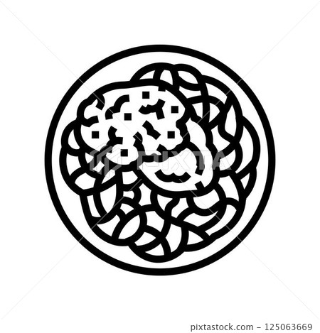 parmesan chicken dish line icon vector illustration 125063669