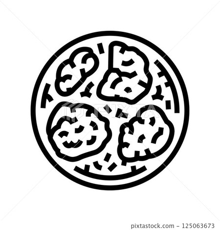and dumplings chicken dish line icon vector illustration and dumplings chicken dish line icon vector illustration 125063673