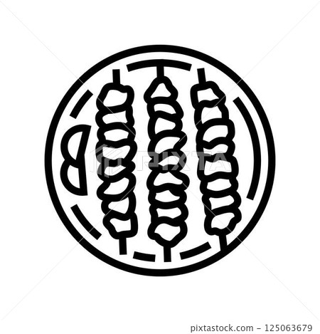 satay chicken food line icon vector illustration 125063679