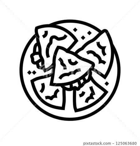 quesadilla chicken food line icon vector illustration 125063680