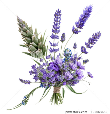Watercolor lavender bouquet, Provence flowers Watercolor lavender bouquet, Provence flowers 125063682
