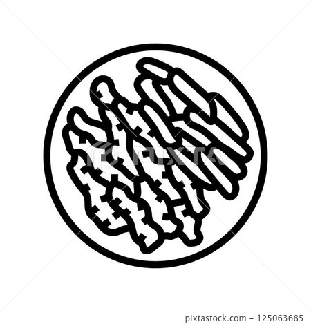 fajitas chicken food line icon vector illustration 125063685
