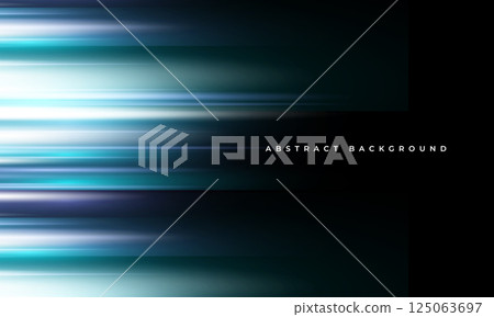 Black and blue wide modern abstract technology background with glowing high-speed and movement light effect. 125063697