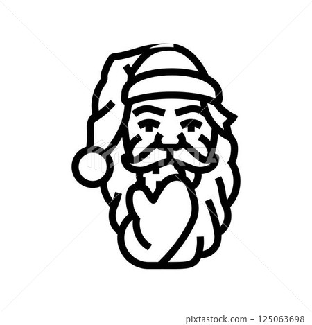 santa claus eating cookies line icon vector illustration 125063698