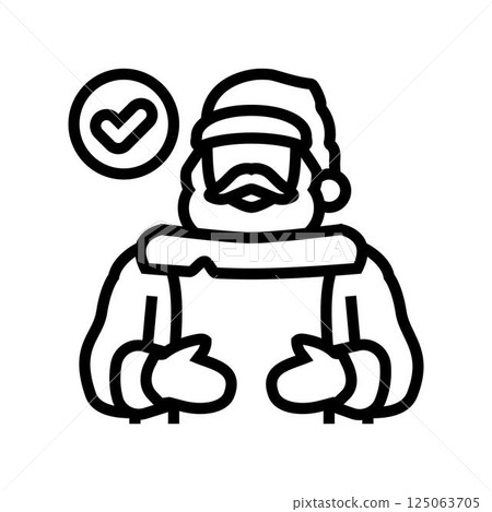 santa claus checking his list line icon vector illustration santa claus checking his list line icon vector illustration 125063705