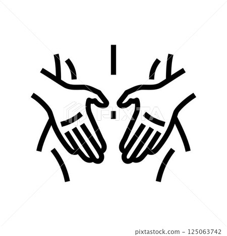 abdomen massage therapy line icon vector illustration 125063742