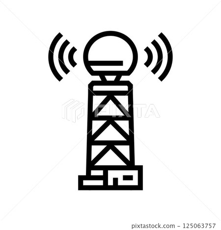weather radar hurricane disaster line icon vector illustration 125063757