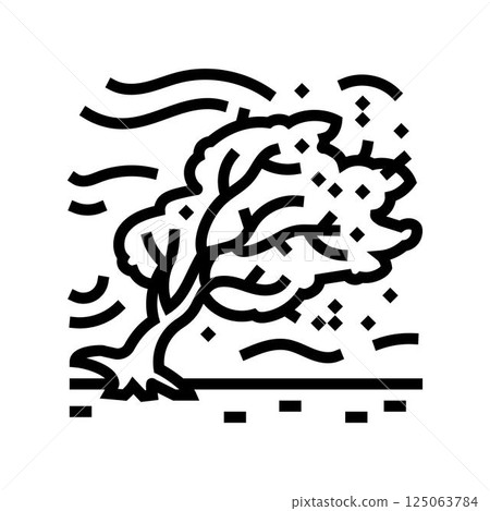 strong winds hurricane disaster line icon vector illustration 125063784