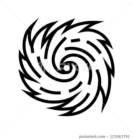cyclone hurricane disaster line icon vector illustration 125063791