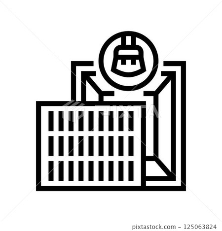 air duct cleaning home maintenance line icon vector illustration air duct cleaning home maintenance line icon vector illustration 125063824