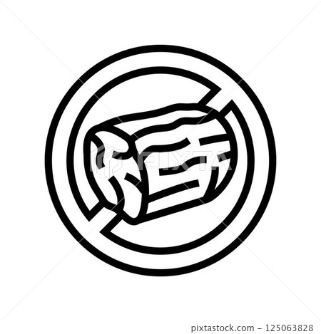 raw meat warning food safety line icon vector illustration 125063828
