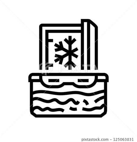 freezing food safety line icon vector illustration freezing food safety line icon vector illustration 125063831