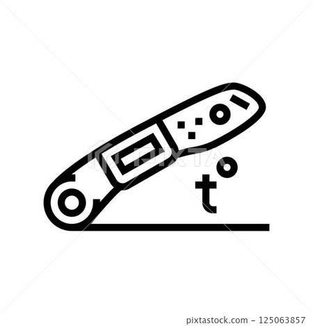 food thermometer safety line icon vector illustration 125063857