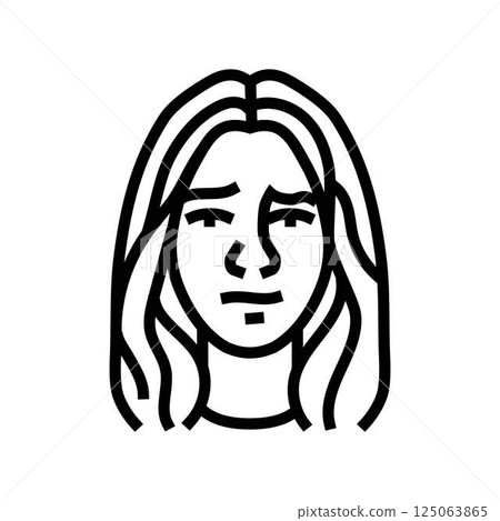 disapproval woman expression line icon vector illustration 125063865