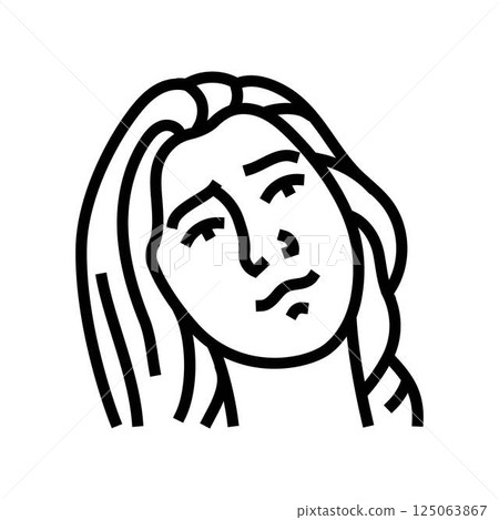 hesitation woman expression line icon vector illustration 125063867