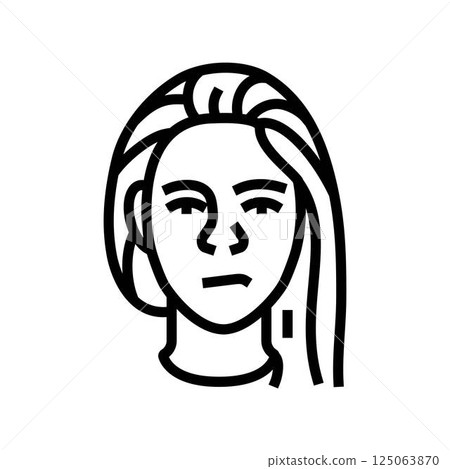 frustration woman expression line icon vector illustration 125063870