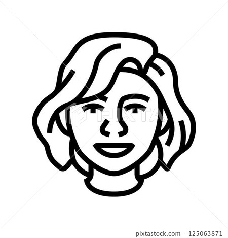 joy woman expression line icon vector illustration 125063871