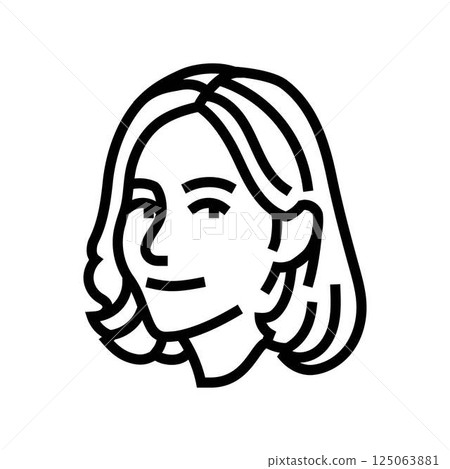 contentment woman expression line icon vector illustration 125063881