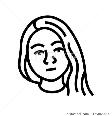 indifference woman expression line icon vector illustration 125063883