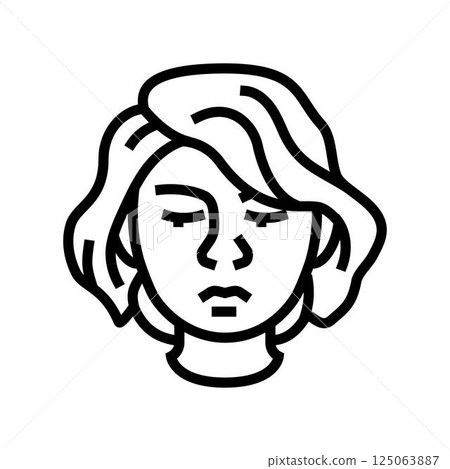 shame woman expression line icon vector illustration 125063887