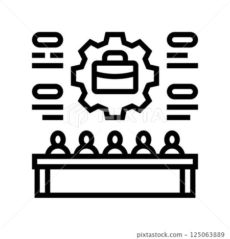 shareholder meeting corporate law line icon vector illustration shareholder meeting corporate law line icon vector illustration 125063889