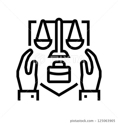 legal shield corporate law line icon vector illustration 125063905