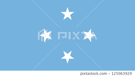Official state Flag of the Micronesia. Civil flag of the Federated States of Micronesia. Oceania. Vector illustration 125063929