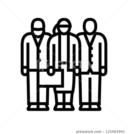 legal team corporate law line icon vector illustration 125063941