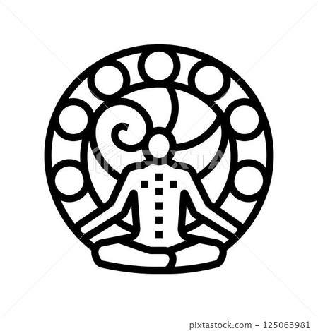 chakras ayurveda line icon vector illustration chakras ayurveda line icon vector illustration 125063981