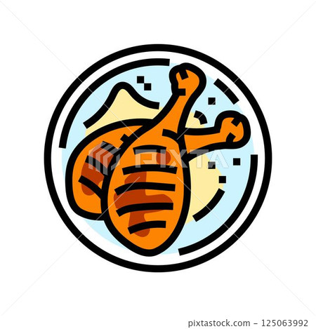 leg chicken dish color icon vector illustration 125063992