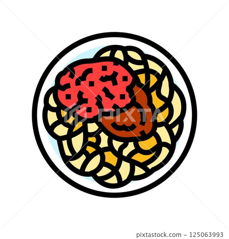 parmesan chicken dish color icon vector illustration 125063993