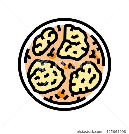 and dumplings chicken dish color icon vector illustration 125063998