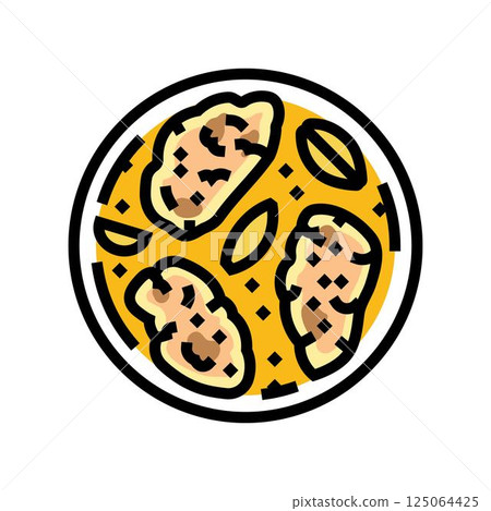 piccata chicken dish color icon vector illustration 125064425