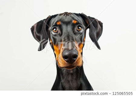 Black and brown dog with a brown nose and brown eyes 125065505